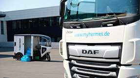 Für eine lebenswerte Stadt setzt Hermes auf Lastenräder, E-Transporter, E-Lkw und Paketshops. 