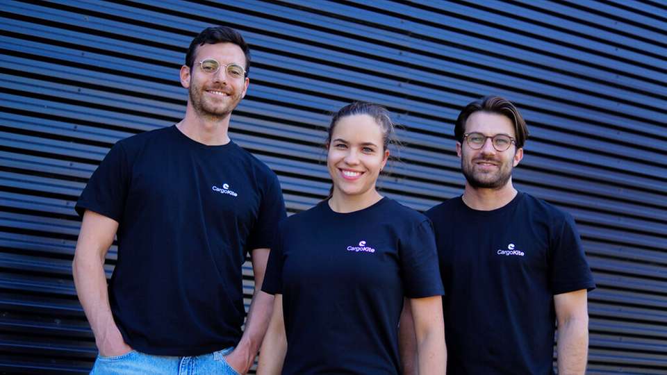 Das Gründerteam von Cargokite: Marcus Bischoff, Amelie Binder und Tim Linnenweber (v.l.) 