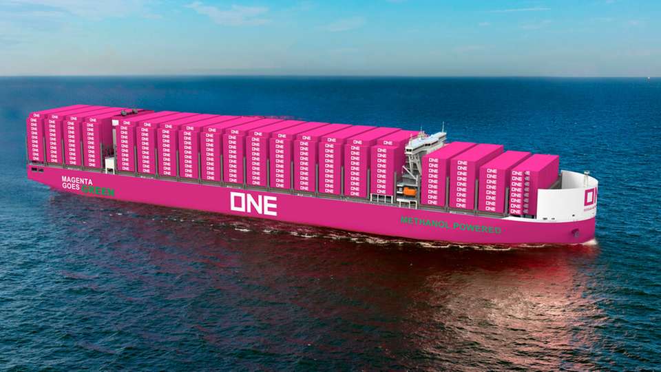 ONE bestellt 12 Methanol-Schiffe Designbild von Yangzijiang Shipbuilding, das eines von sechs Schiffen darstellt.