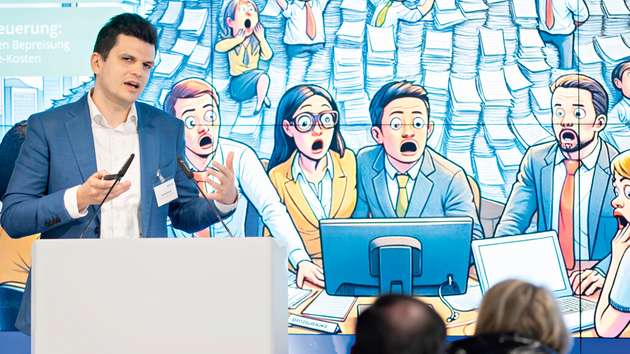 Tobias Bohnhoff, Mitgründer und Geschäftsführer des Start-ups Shipzero, berichtete, wie sich Logistiker bei der Nachhaltigkeitsrichtlinie CSRD aufstellen sollten.