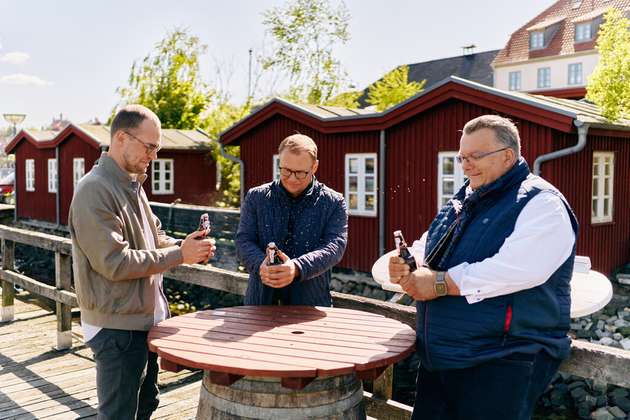 Hier gab es zum Abschied ein Flensburger, alkoholfrei natürlich, am schönen Museumshafen.