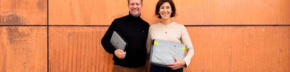 Butterfly & Elephant, die Beteiligungsgesellschaft von GS1 Germany, beteiligt sich am Münchener Startup hey circle. Im Bild zu sehen sind Butterfly & Elephant Managing Director-Benjamin Birker und  hey circle-Gründerin Doris Diebold.
Bild unten: Produkt-Portfolio von hey circle.