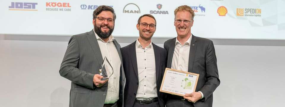 Zukunftskongress Nutzfahrzeuge 2025. v.l.n.r.: Christoph Hagenmaier (Dachhser), Ludwig Haeberle (LAE), Andre Kranke (Dachser)