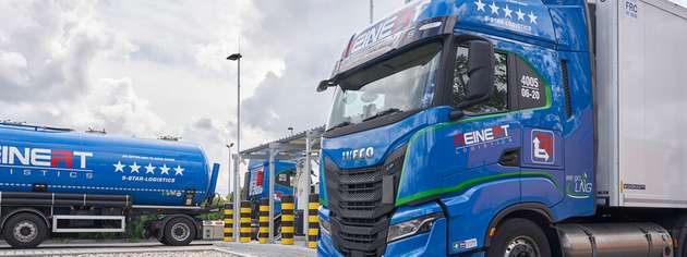 Deutschlands LNG-Lkw tanken nahezu vollständig klimaneutral.