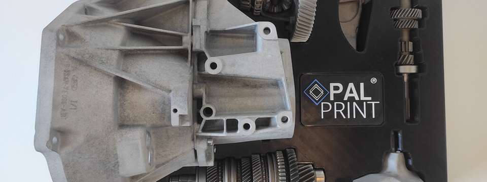 Wie angegossen: So wie hier (Foto) für Getriebeteile werden die Verpackungen aus dem 3D-Drucker des Startups Palprint genau an den Inhalt angepasst – und bestehen zu 100 Prozent aus recyceltem PET. 