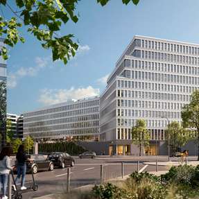 Das elfgeschossige Bürohochhaus „The Friedenauer“ in Berlin.