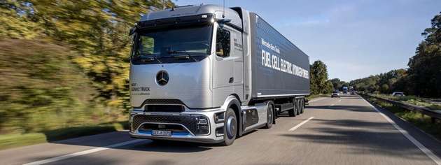 Daimler Truck stellt Mercedes-Benz NextGenH2 Truck vor: Brennstoffzellen-Lkw in Kleinserie für den Kundeneinsatz ab Ende 2026.