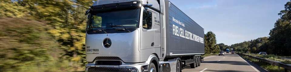 Daimler Truck stellt Mercedes-Benz NextGenH2 Truck vor: Brennstoffzellen-Lkw in Kleinserie für den Kundeneinsatz ab Ende 2026.