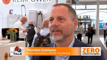 ZERO Quick Talk mit Thorsten Gutmann @ IAA Transportation 2026
Tim-Oliver Frische, ZERO-Chefredakteur im ZERO Quick Talk mit Thorsten Gutmann, Business Development bei KRAVAG Truck Parking  auf der IAA Transportation 2026 in Hannover.