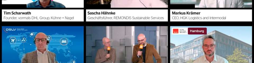 Tim Scharwath Founder, vormals DHL Group, Kühne + Nagel, Sascha Hähnke Geschäftsführer, REMONDIS Sustainable Services, Markus Krämer CEO, HGK Logistics and Intermodal GmbH, Simon Brück Leiter Umwelt & Klima-/Energiepolitik, DSLV Bundesverband Spedition und Logistik e. V., Prof. Dr. Johannes Meuer Professor of Sustainability Strategy and Operations, KLU, Moderator: Tim-Oliver Frische ZERO-Chefredakteur, Co-Moderator: Kay Simon, #createyourfuture