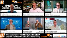 Tim Scharwath Founder, vormals DHL Group, Kühne + Nagel, Sascha Hähnke Geschäftsführer, REMONDIS Sustainable Services, Markus Krämer CEO, HGK Logistics and Intermodal GmbH, Simon Brück Leiter Umwelt & Klima-/Energiepolitik, DSLV Bundesverband Spedition und Logistik e. V., Prof. Dr. Johannes Meuer Professor of Sustainability Strategy and Operations, KLU, Moderator: Tim-Oliver Frische ZERO-Chefredakteur, Co-Moderator: Kay Simon, #createyourfuture